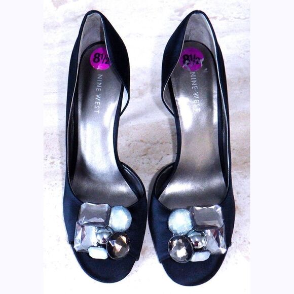 Nine West big Gems black heels pumps - Picture 2 of 5